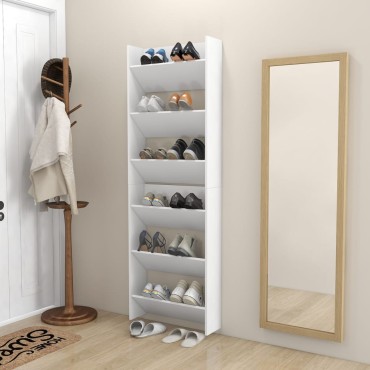 vidaXL Παπουτσοθήκες Τοίχου 2 τεμ. Λευκές 60x18x90cm από Μοριοσανίδα