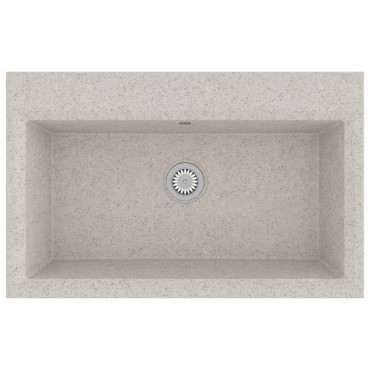 vidaXL νιπτήρας κουζίνας μπεζ 790x500x193 εκ. Γρανίτης