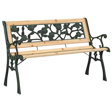 vidaXL Παγκάκι κήπου με μαξιλάρι Καφέ 116x54x73cm ξύλο 1 τεμ.