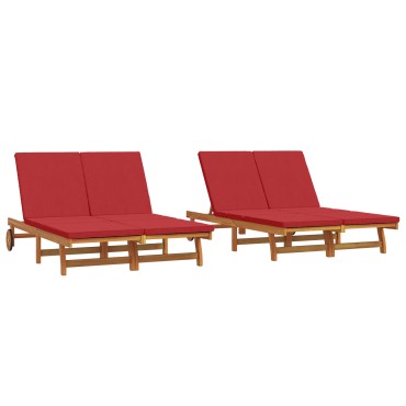 vidaXL Ξαπλώστρα Καφέ 125x200x84cm Στερεό Ξύλο Ακακίας 1 τεμ.