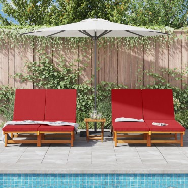 vidaXL Ξαπλώστρα Καφέ 125x200x84cm Στερεό Ξύλο Ακακίας 1 τεμ.