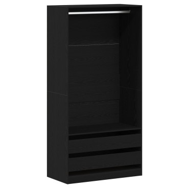 vidaXL Ντουλάπα Μαύρο Δρυς 100x50x200cm Επεξεργασμένο Ξύλο 1 τεμ.