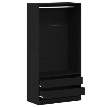 vidaXL Ντουλάπα Μαύρο Δρυς 100x50x200cm Επεξεργασμένο Ξύλο 1 τεμ.