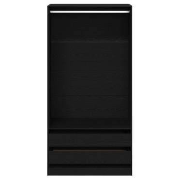 vidaXL Ντουλάπα Μαύρο Δρυς 100x50x200cm Επεξεργασμένο Ξύλο 1 τεμ.