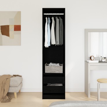 vidaXL Ντουλάπα Μαύρη Δρυς 50x50x200cm από Επεξεργασμένο Ξύλο 1 τεμ.