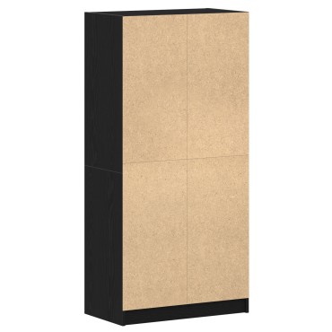vidaXL Υψηλό ντουλάπι με πόρτες Μαύρη Δρυς 68x37x142cm Επεξεργασμένο ξύλο 1 τεμ.