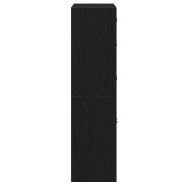 vidaXL Υψηλό ντουλάπι με πόρτες Μαύρη Δρυς 68x37x142cm Επεξεργασμένο ξύλο 1 τεμ.