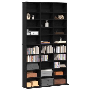 vidaXL Ντουλάπι CD Μαύρο Δρυς 101x23x177,5cm από Συνθετικό Ξύλο 1 τεμ.