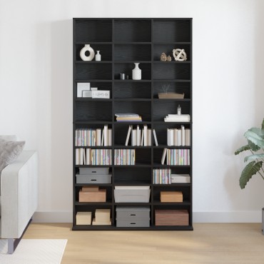 vidaXL Ντουλάπι CD Μαύρο Δρυς 101x23x177,5cm από Συνθετικό Ξύλο 1 τεμ.