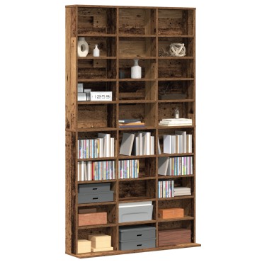 vidaXL Βάση CD - Παλιό ξύλο - 101x23x177.5cm - Επεξεργασμένο ξύλο