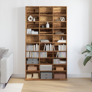 vidaXL Βάση CD - Παλιό ξύλο - 101x23x177.5cm - Επεξεργασμένο ξύλο