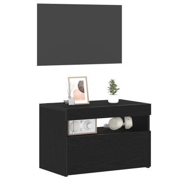 vidaXL Κομοδίνο Μαύρη Οξυά 60x35x40cm Επεξεργασμένο Ξύλο 1 τεμ.
