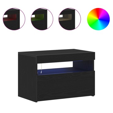 vidaXL Κομοδίνο Μαύρη Οξυά 60x35x40cm Επεξεργασμένο Ξύλο 1 τεμ.