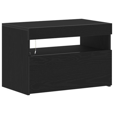 vidaXL Κομοδίνο Μαύρη Οξυά 60x35x40cm Επεξεργασμένο Ξύλο 1 τεμ.