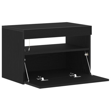 vidaXL Κομοδίνο Μαύρη Οξυά 60x35x40cm Επεξεργασμένο Ξύλο 1 τεμ.