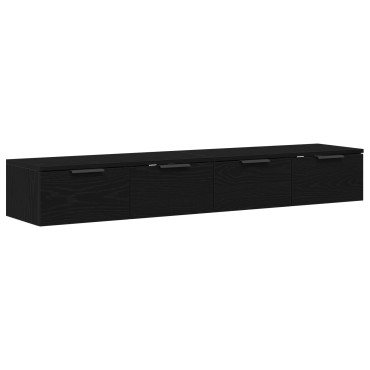 vidaXL Ντουλάπια Τοίχου 2 τεμ. Μαύρη Βελανιδιά 68x30x20cm Επεξεργασμένο Ξύλο
