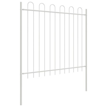 vidaXL Κήπος Φράχτης με Στεφάνι Λευκό 3,4x1,5 μ ΜSteel 170x5 cm