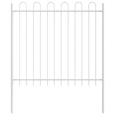 vidaXL Κήπος Φράχτης με Στεφάνι Λευκό 3,4x1,5 μ ΜSteel 170x5 cm