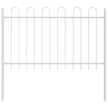 vidaXL Φράκτης Κήπου με Καπέλο Λευκό 8,5x0,8 μ 170x3.4x130cm