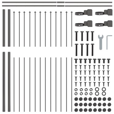Φράχτης vidaXL με Πιθαράκι Γκρι 15,3x1,5 μ Ατσάλι 170x3.4x200 cm