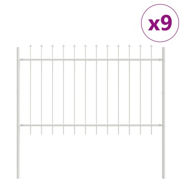 vidaXL Φράκτης Κήπου με Κορυφή Λαβής Λευκό 15,3x0,8 μ Χάλυβας 170x5cm