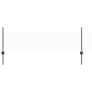 11 pcs U-Channel Πράσινοι Πόλοι vidaXL 60cm Χάλυβας, Εξαγωνική περίφραξη vidaXL Πράσινη 0.5x50 m Χάλυβας