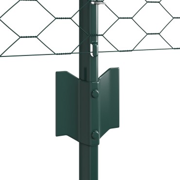 11 pcs U-Channel Πράσινοι Πόλοι vidaXL 60cm Χάλυβας, Εξαγωνική περίφραξη vidaXL Πράσινη 0.5x50 m Χάλυβας
