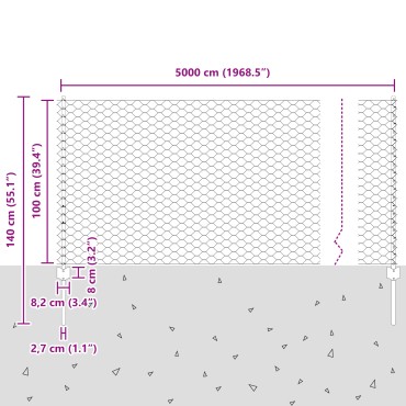 Φράχτες vidaXL 11 τεμ Κανάλι U-Πράσινο 100cm Χάλυβας, Εξαγωνικός Φράχτης vidaXL Πράσινος 1x50 μ Χάλυβας