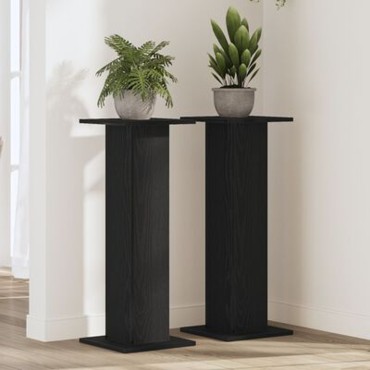 vidaXL Βάση φυτών 2 τμχ. Μαύρη Οξυά 30 x 30 x 80 cm Επεξεργασμένο ξύλο