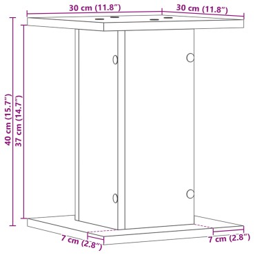vidaXL Ράφι φυτών 2 τεμ Μαύρη Δρυς 30x30x40 εκ Κατασκευασμένο ξύλο