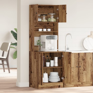 vidaXL Πλαϊνός πάγκος κουζίνας Παλιό ξύλο 60x50x180 εκ