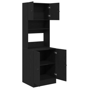 vidaXL Ντουλάπι Κουζίνας Μαύρη Καστανιά 60x50x180cm Επεξεργασμένο Ξύλο 1 τεμ.