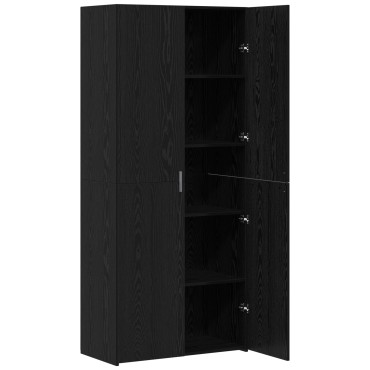vidaXL Highboard Μπουφές Μαύρος Δρυός 40x42.5x185cm Επεξεργασμένου Ξύλου 1 τεμ.