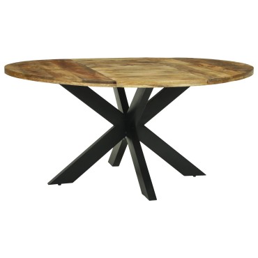 vidaXL Τραπέζι Φαγητού Στρογγυλό 160x76cm Μασίφ Ξύλο Μάνγκο 1 τεμ.