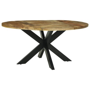 vidaXL Τραπέζι Φαγητού Στρογγυλό 160x76cm Μασίφ Ξύλο Μάνγκο 1 τεμ.
