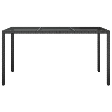 vidaXL Τραπέζι Φαγητού Κήπου Μαύρο 150x90x75cm Πολυ Ρατάν 1 τεμ.