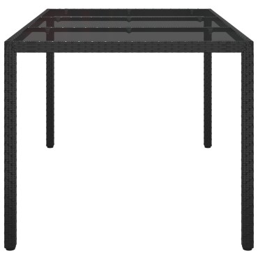 vidaXL Τραπέζι Φαγητού Κήπου Μαύρο 150x90x75cm Πολυ Ρατάν 1 τεμ.