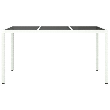 vidaXL Τραπέζι Κήπου Λευκό 150x90x75cm Πολυ Ρατάν 1 τεμ.