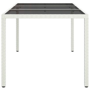 vidaXL Τραπέζι Κήπου Λευκό 150x90x75cm Πολυ Ρατάν 1 τεμ.