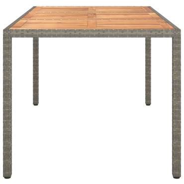 vidaXL Τραπέζι Φαγητού Κήπου Γκρι 150x90x75cm Πολυ Ράτανας 1 τεμ.