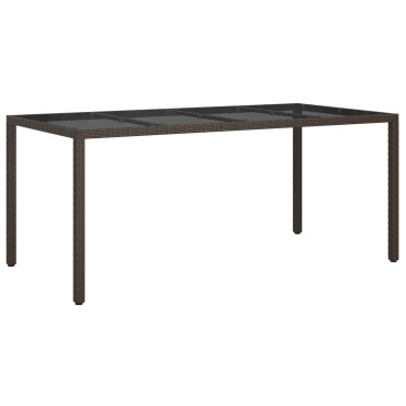 vidaXL Τραπέζι Φαγητού Κήπου Καφέ 190x90x75cm Πολυ Ράταν 1 τεμ.