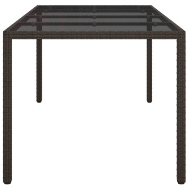 vidaXL Τραπέζι Φαγητού Κήπου Καφέ 190x90x75cm Πολυ Ράταν 1 τεμ.