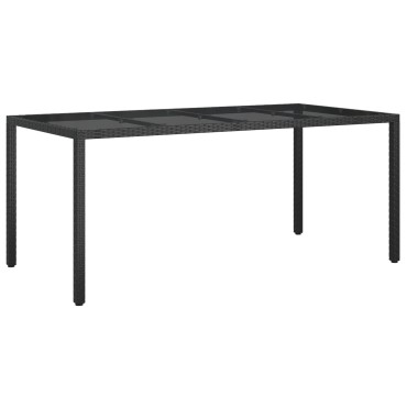 vidaXL Τραπέζι Φαγητού Μαύρο 190x90x75cm Πολυ Ρατάν 1 τεμ.