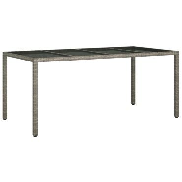 vidaXL Τραπέζι Φαγητού Κήπου Γκρι 190x90x75cm Πολυ Ρατάν 1 τεμ.