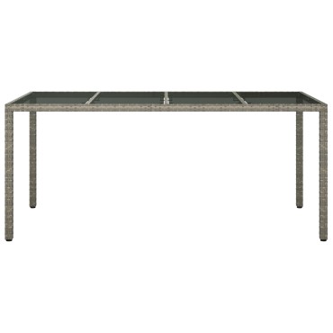 vidaXL Τραπέζι Φαγητού Κήπου Γκρι 190x90x75cm Πολυ Ρατάν 1 τεμ.