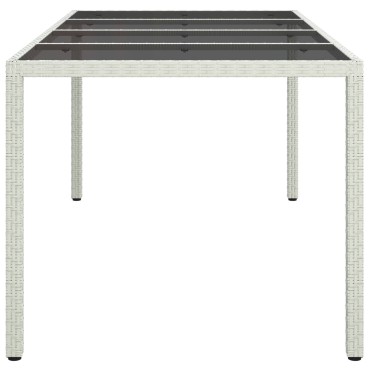 vidaXL Τραπέζι Κήπου Άσπρο 190x90x75cm Πολυ Ράταν 1 τεμ.