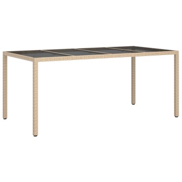 vidaXL Τραπεζάκι Κήπου Μπεζ 190x90x75cm Πολυ Ράτα 1 τεμ.