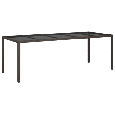 vidaXL Τραπέζι Υπαίθριας Σίτισης Καφέ 250x100x75cm Συνθετικό Ράτα 1 τεμ.