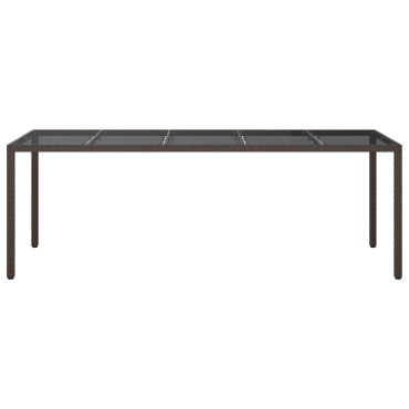 vidaXL Τραπέζι Υπαίθριας Σίτισης Καφέ 250x100x75cm Συνθετικό Ράτα 1 τεμ.