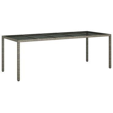 vidaXL Τραπέζι Φαγητού Κήπου Γκρι 250x100x75cm Πολυ Ρατάν 1 τεμ.